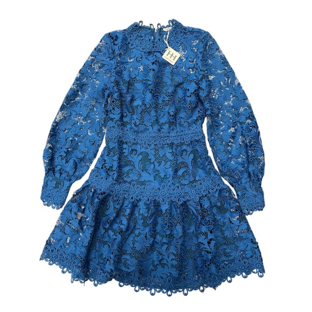 NWT Haute Hippie Tessa Lace long sleeve mini cocktail designer luxury dress - Picture 8 of 11